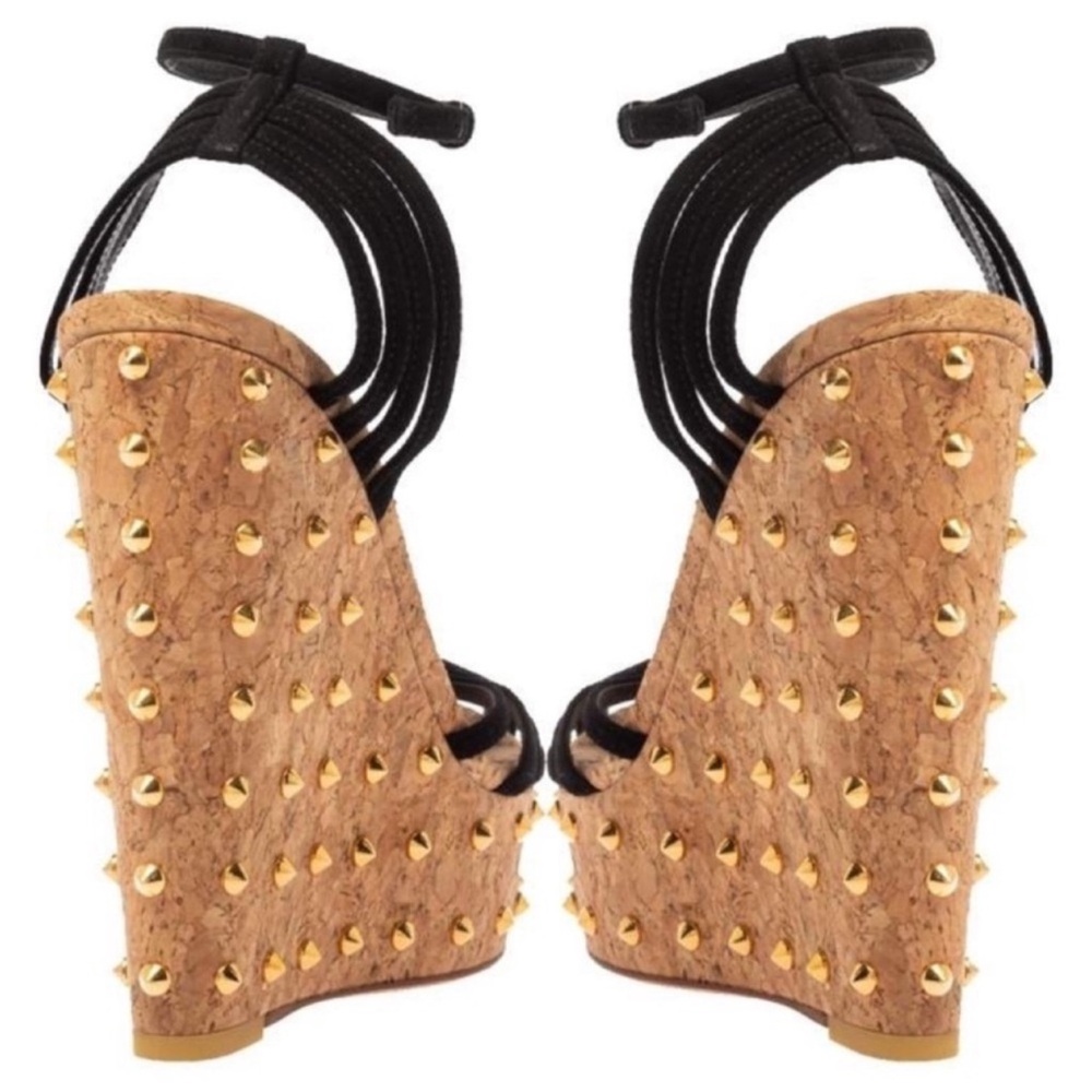 AUTHENTIC GUCCI RESORT COLLECTION STUDDED WEDGES - Picture 13 of 14